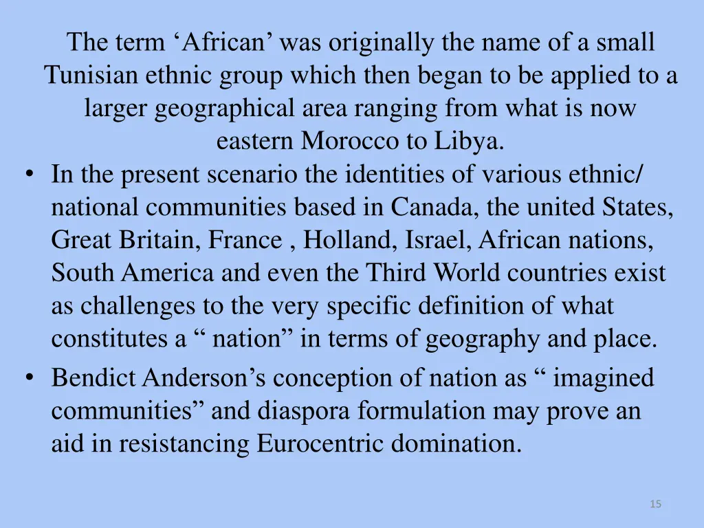 the term african was originally the name