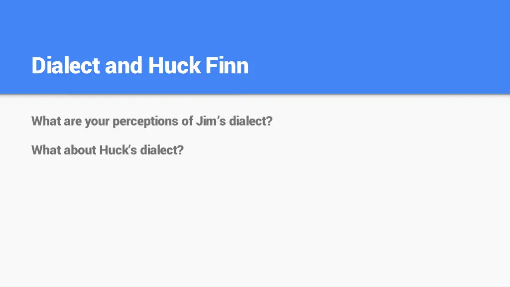 dialect and huck finn