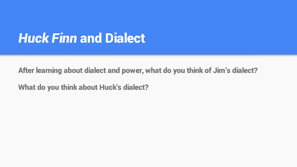 huck finn and dialect