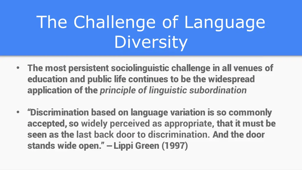 the challenge of language diversity