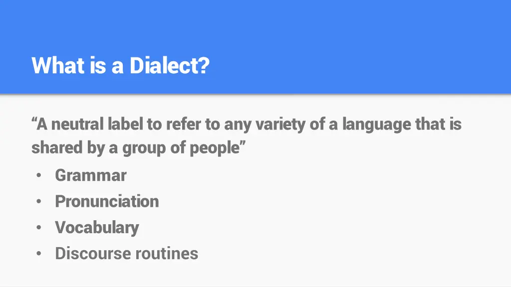 what is a dialect