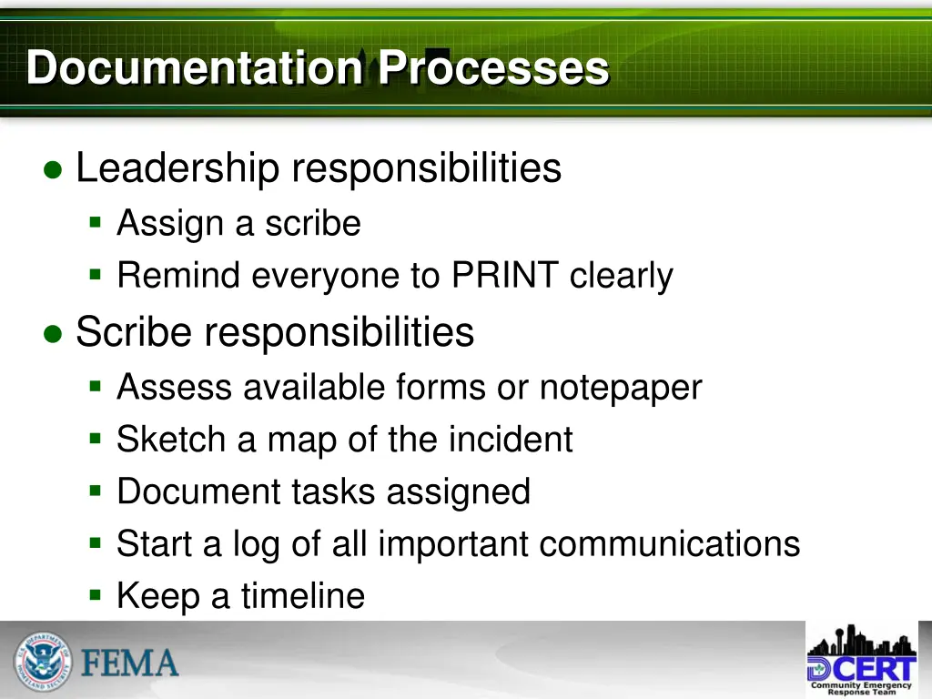 documentation processes