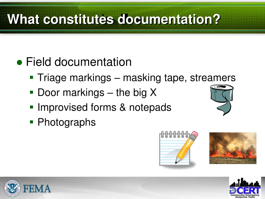 what constitutes documentation