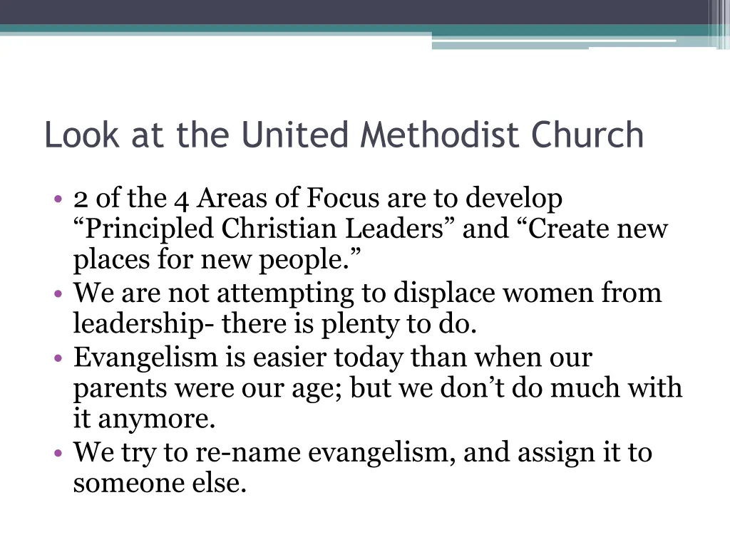 look at the united methodist church