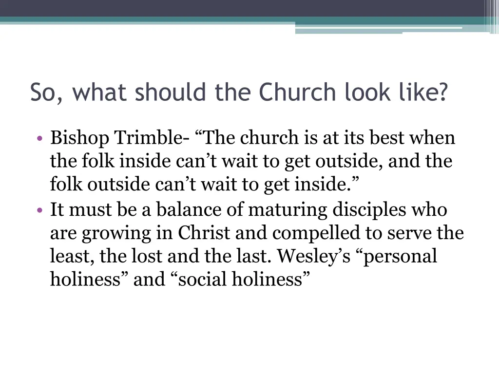 so what should the church look like