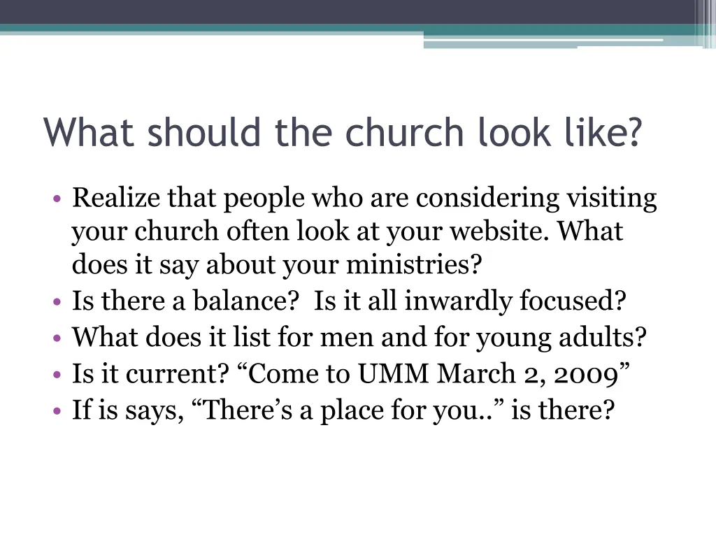 what should the church look like