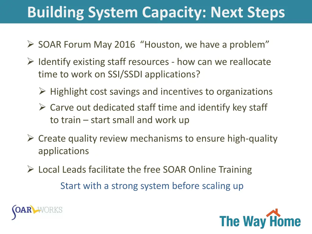 building system capacity next steps