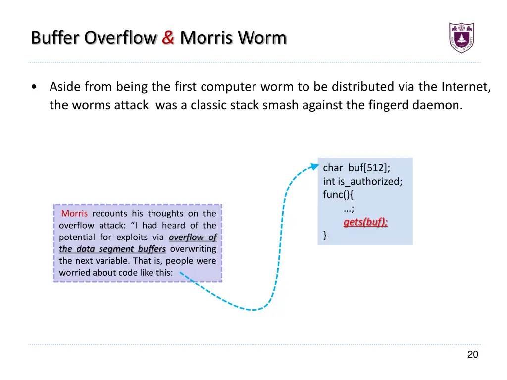 buffer overflow morris worm