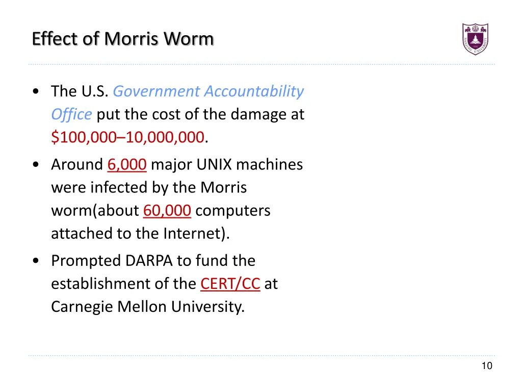 effect of morris worm