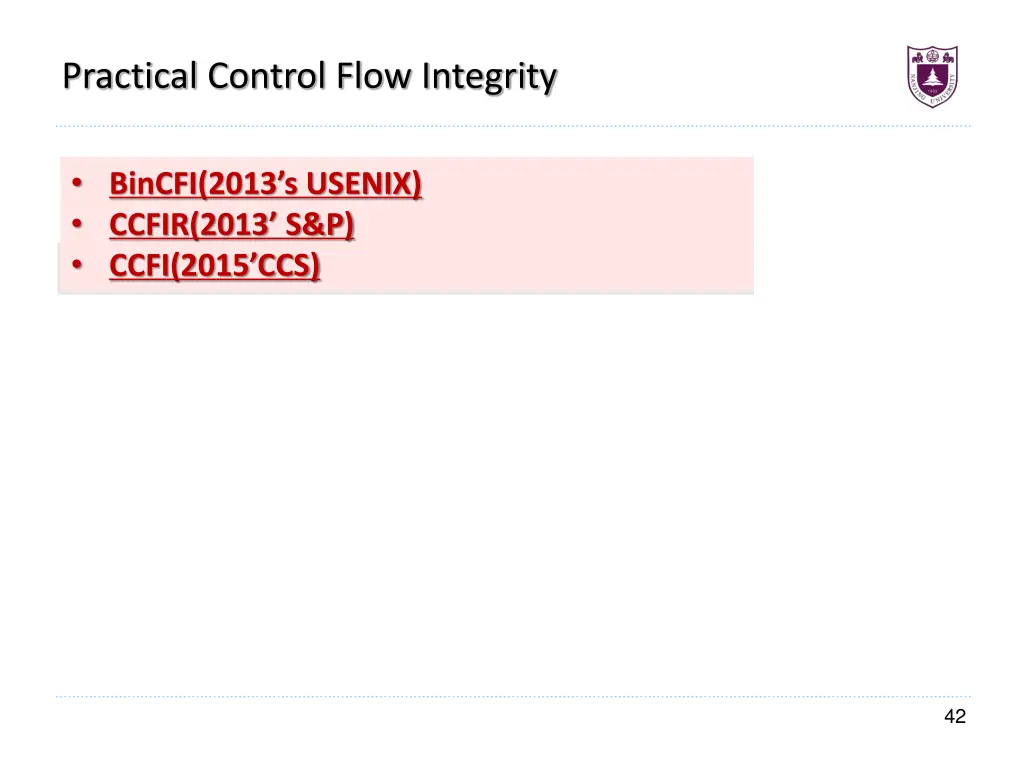 practical control flow integrity