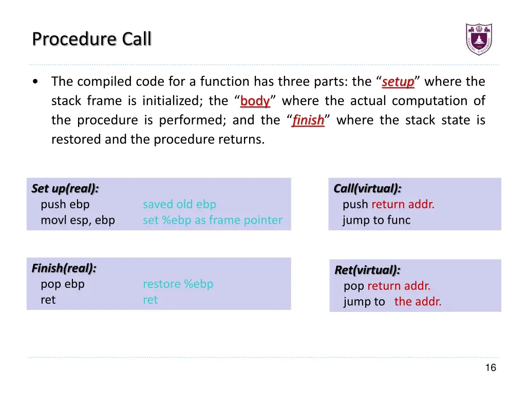 procedure call