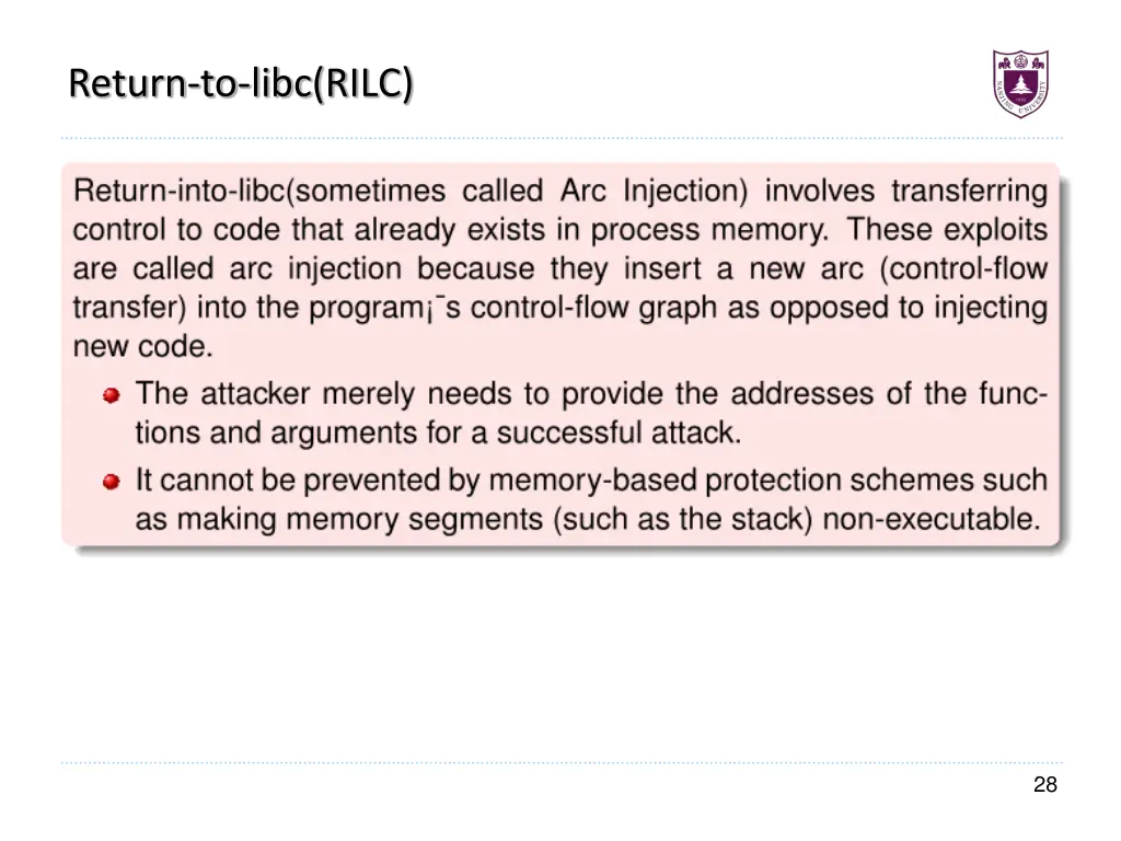 return to libc rilc