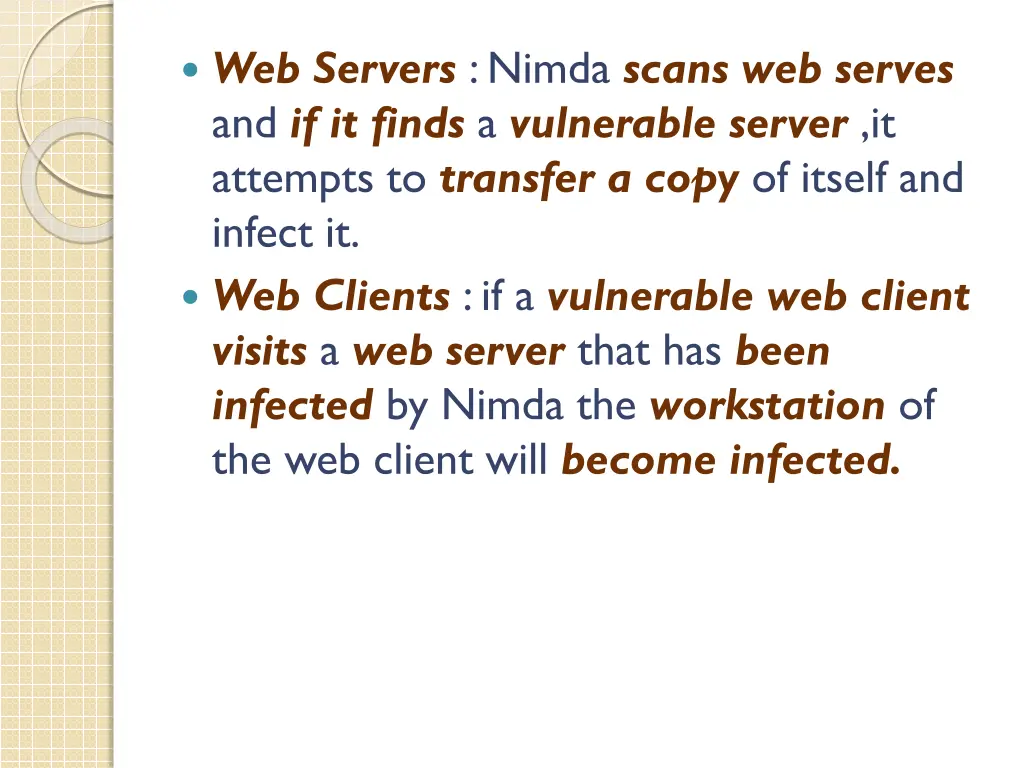 web servers nimda scans web serves