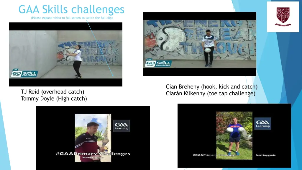 gaa skills challenges please expand video to full