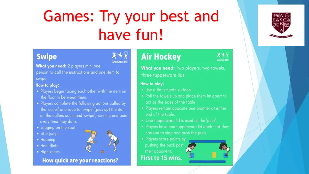 games try your best and have fun