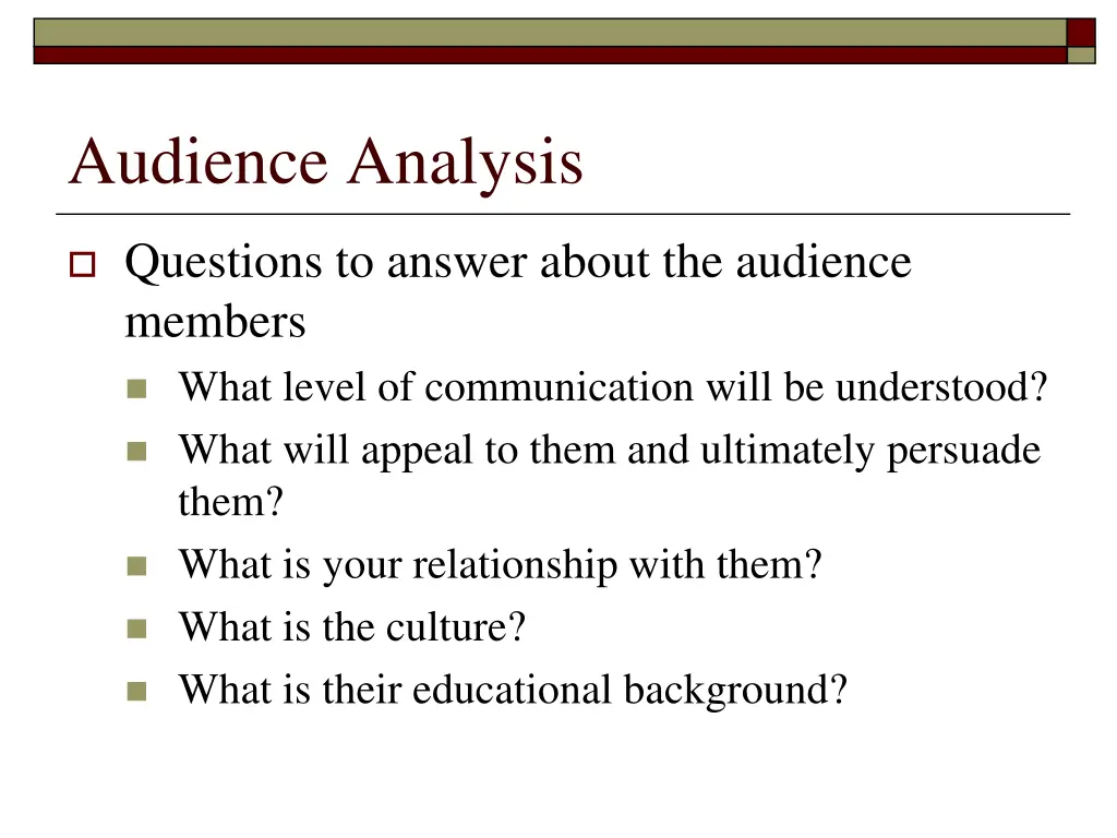 audience analysis