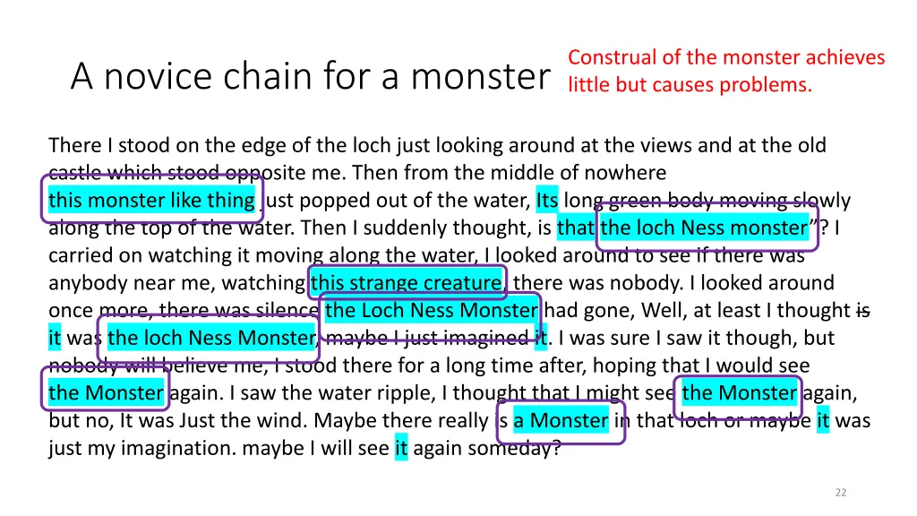 construal of the monster achieves little