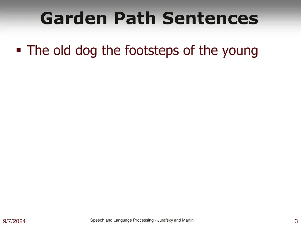 garden path sentences