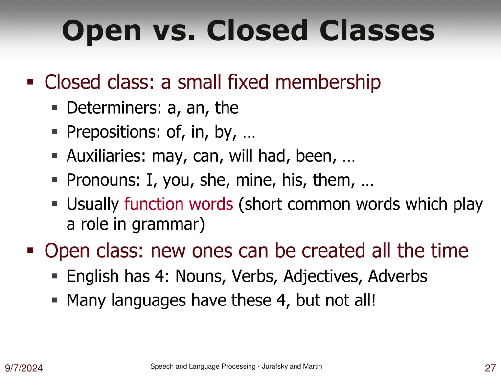 open vs closed classes 1