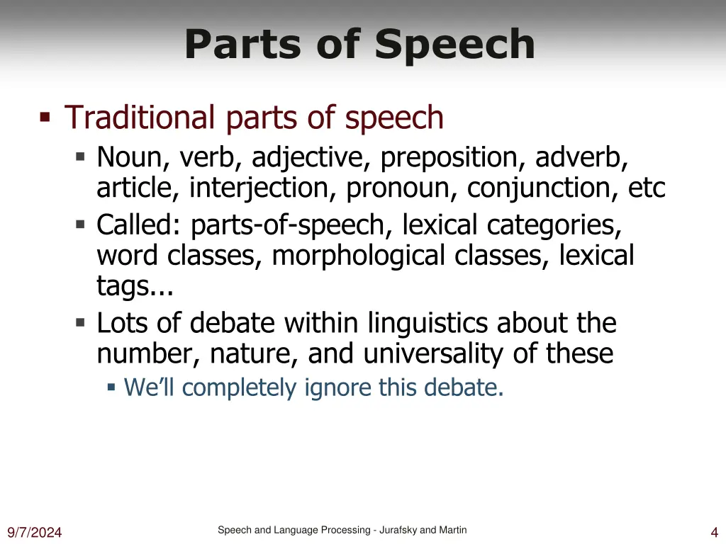 parts of speech