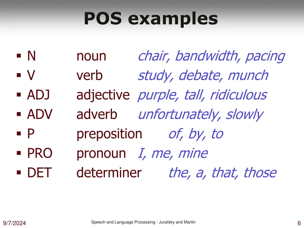 pos examples