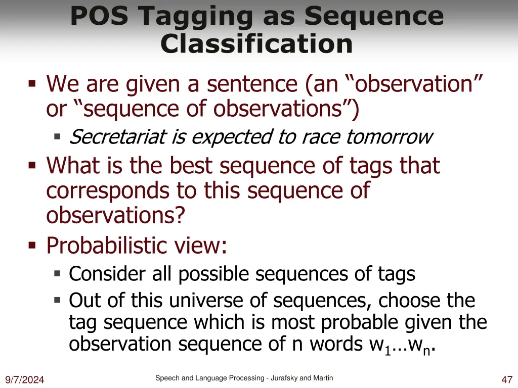 pos tagging as sequence classification