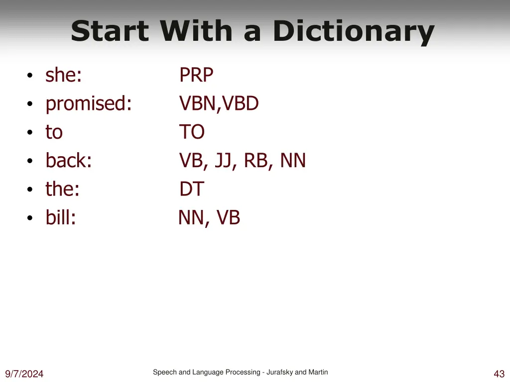 start with a dictionary 1