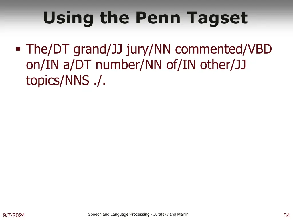 using the penn tagset 1