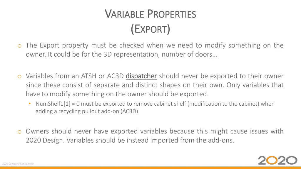 v v ariable ariable p p roperties e e xport xport