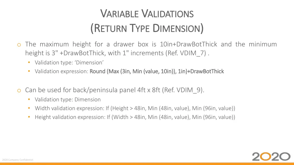 v v ariable ariable v v alidations r r eturn 4