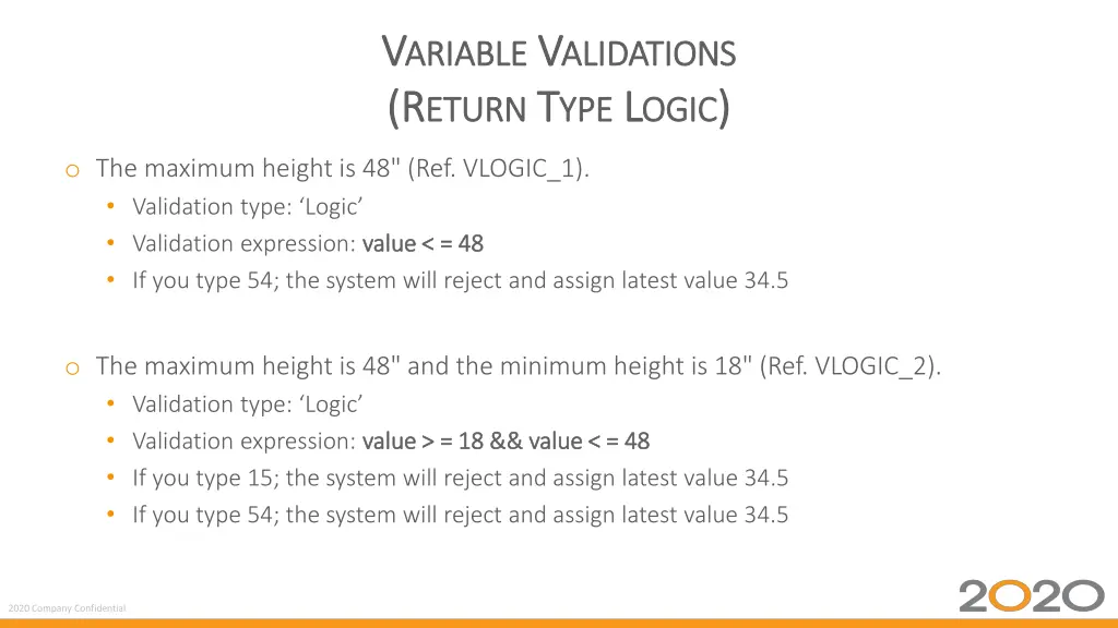 v v ariable ariable v v alidations r r eturn