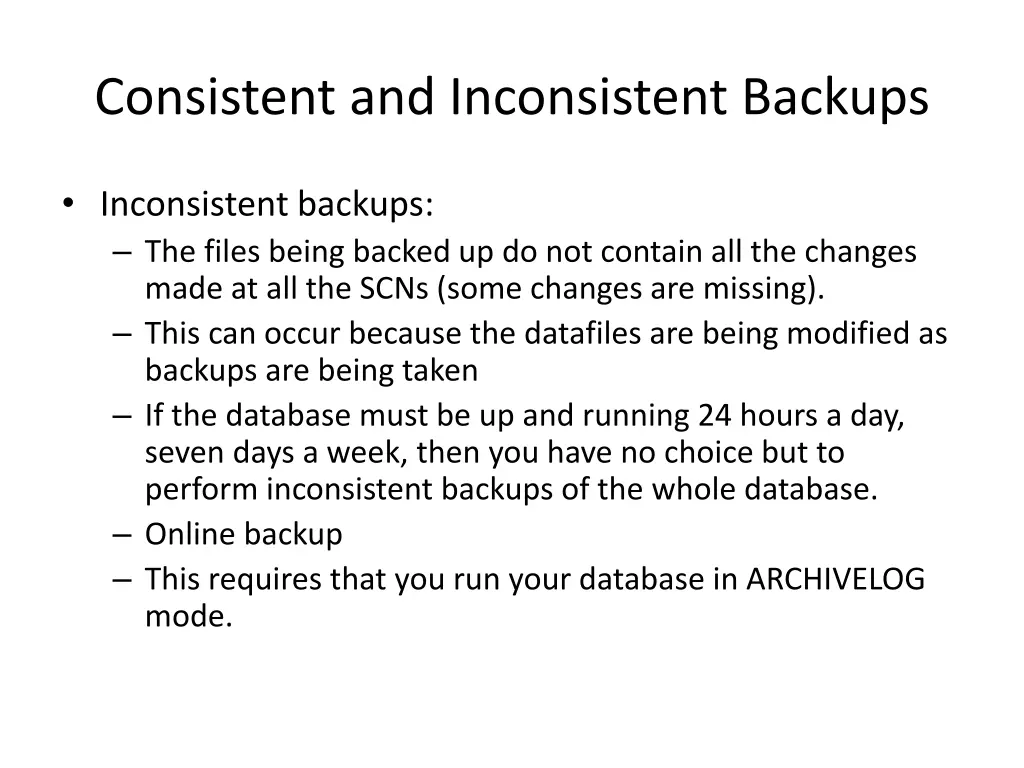 consistent and inconsistent backups 1