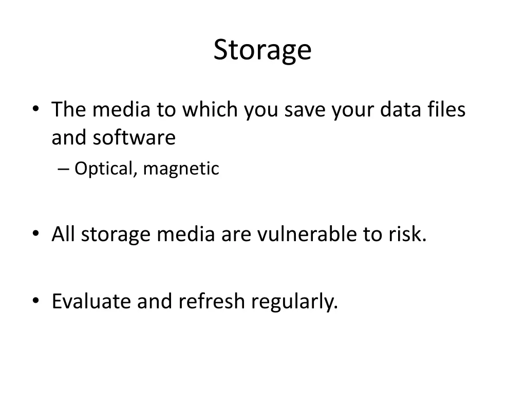 storage