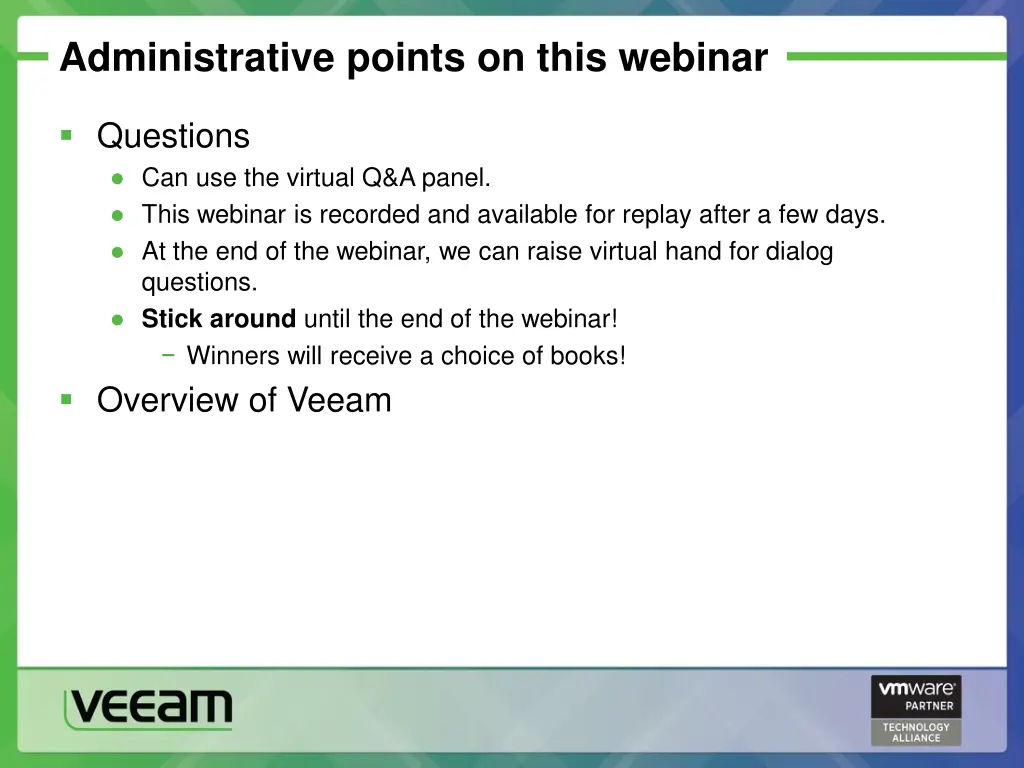 administrative points on this webinar