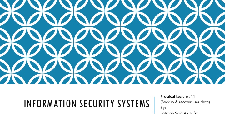 practical lecture 1 backup recover user data