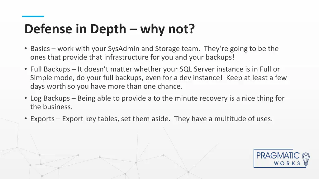 defense in depth why not