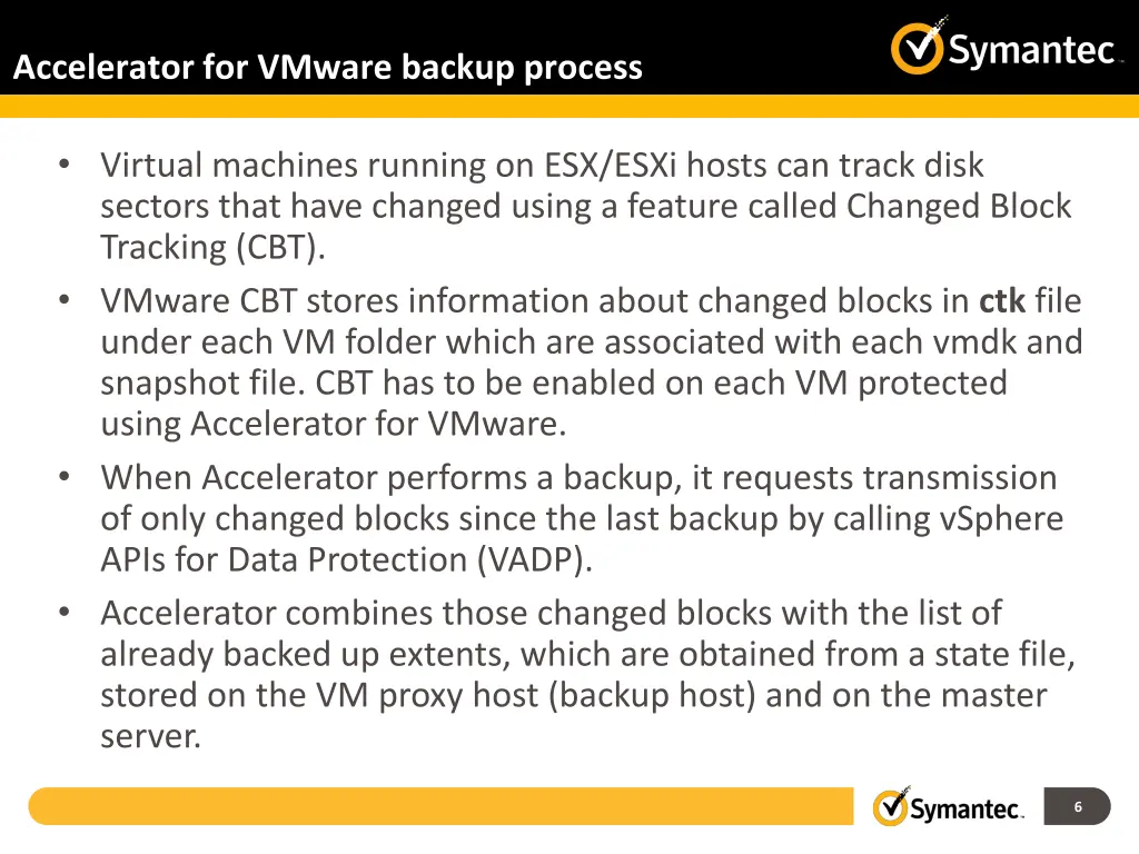 accelerator for vmware backup process