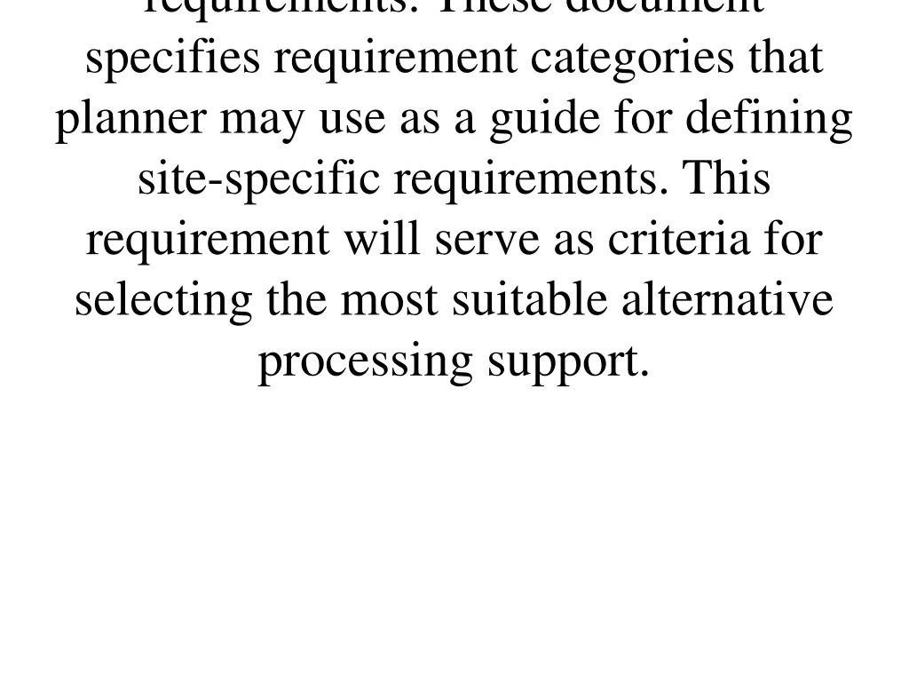 requirements these document specifies requirement