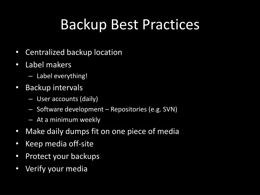 backup best practices