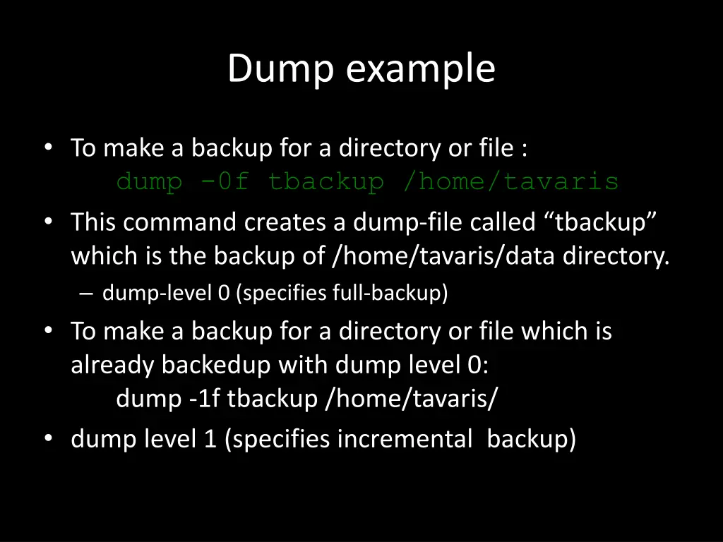 dump example