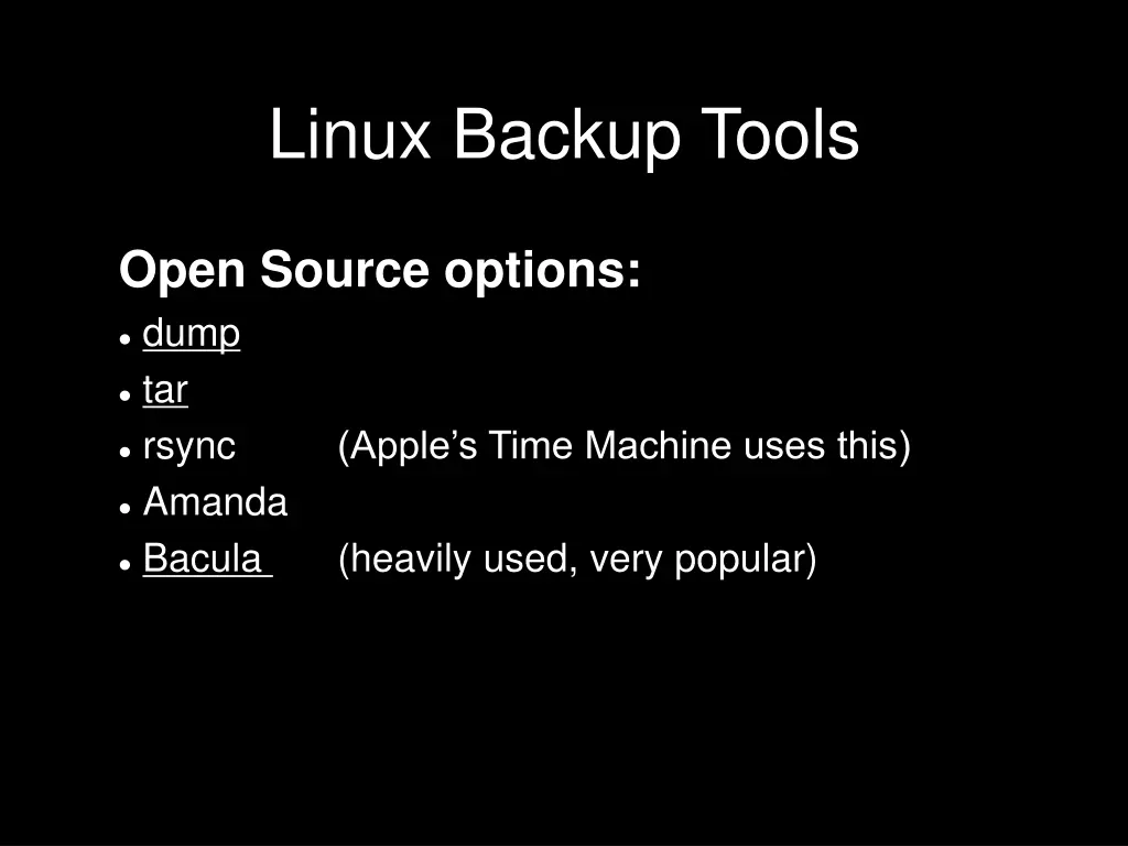 linux backup tools