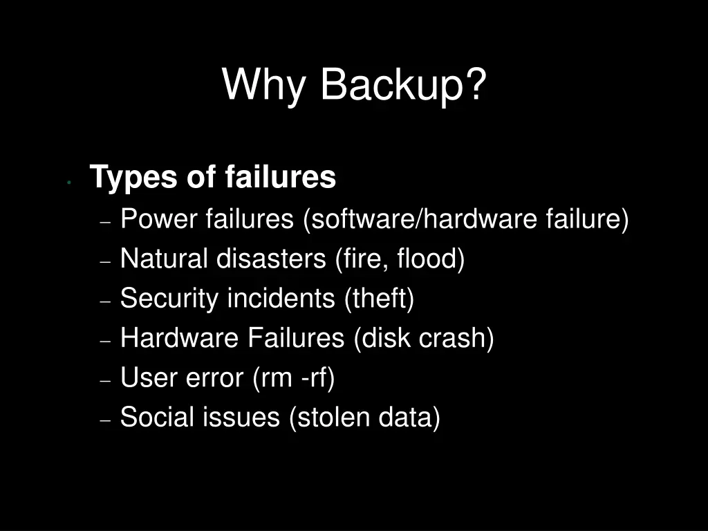 why backup