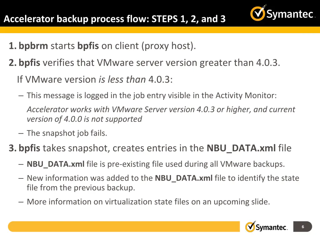 accelerator backup process flow steps 1 2 and 3