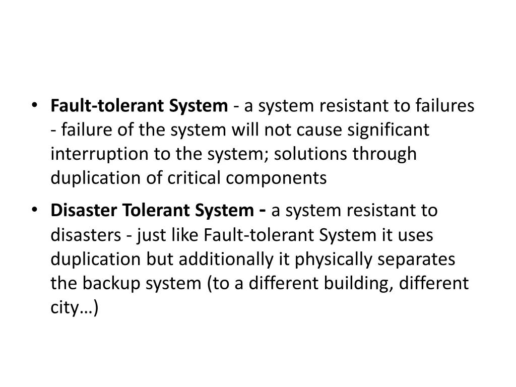 fault tolerant system a system resistant