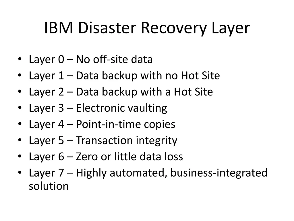 ibm disaster recovery layer