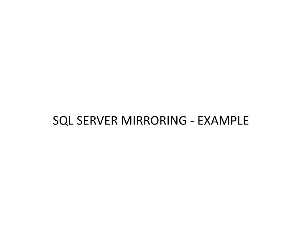 sql server mirroring example