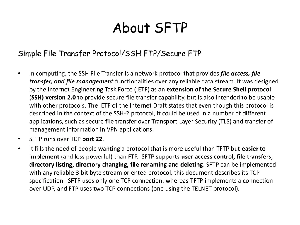 about sftp