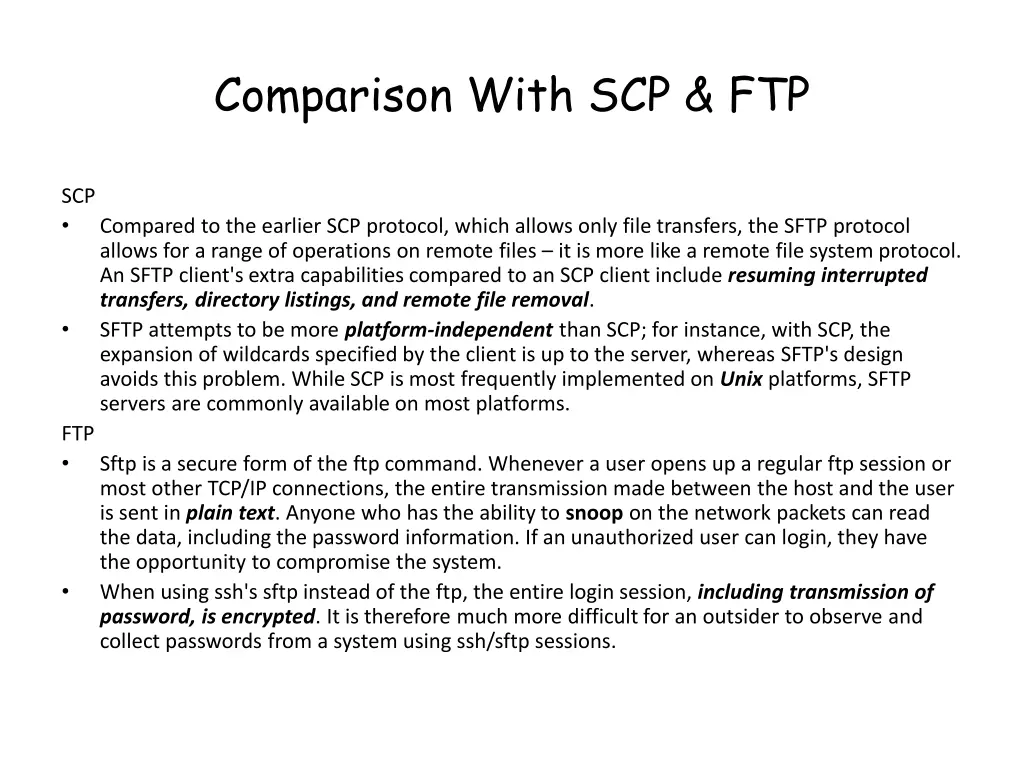 comparison with scp ftp