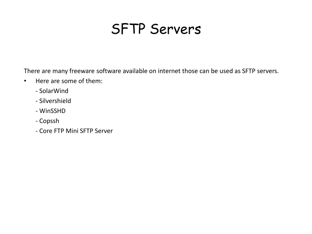 sftp servers