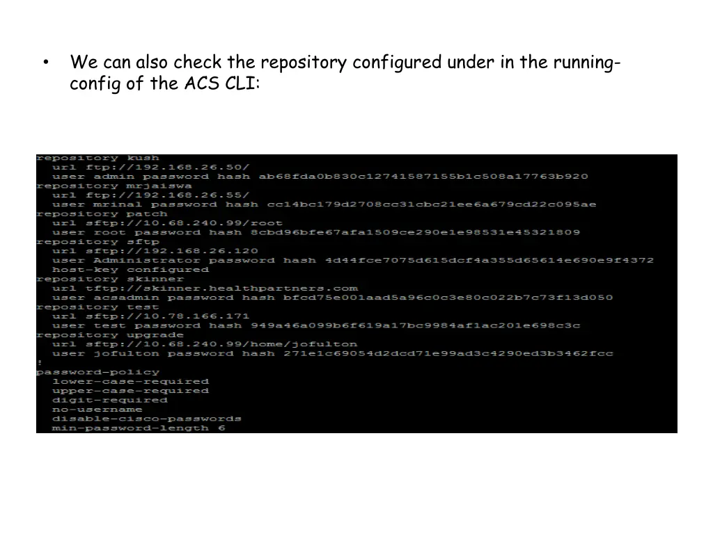 we can also check the repository configured under